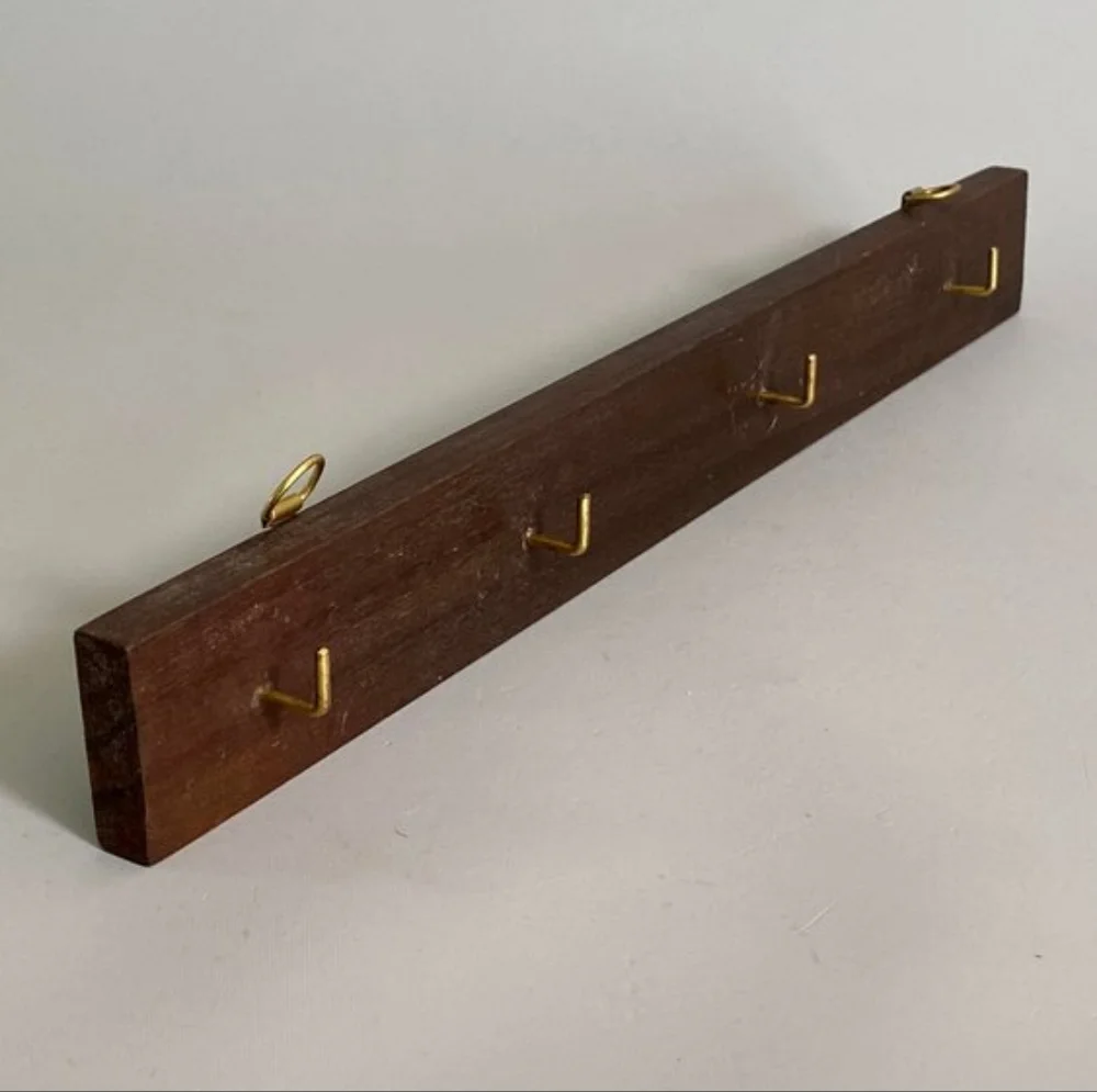 Vintage 1960s Swedish Wall Mounted Teak Key Hooks